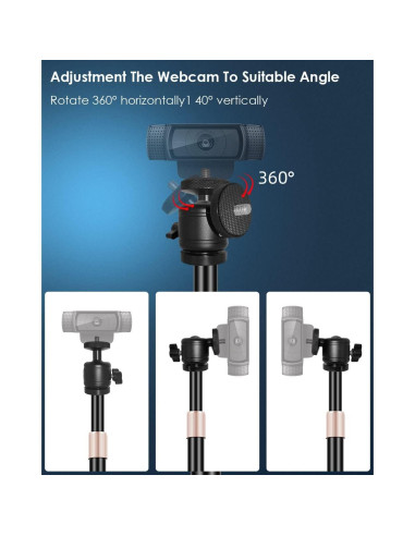 Soporte de trípode ajustable para webcam Logitech y más