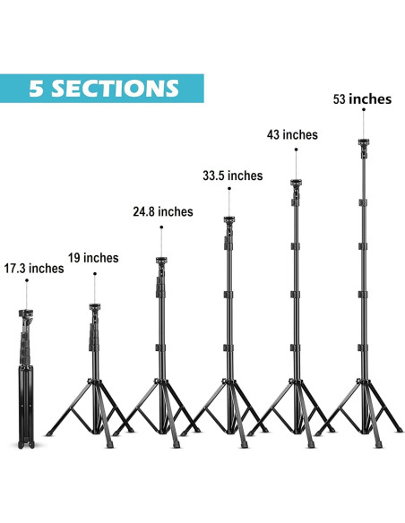 Soporte de trípode para webcam AceTaken 135cm compatible Logitech Soporte de trípode para webcam AceTaken 135cm compatible Logitech