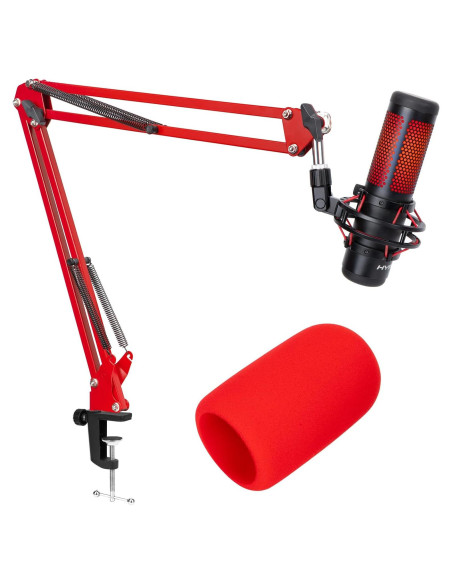 Brazo de Micrófono SUNMON Rojo para HyperX QuadCast con Filtro Pop Brazo de Micrófono SUNMON Rojo para HyperX QuadCast con Filtro Pop