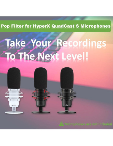 Filtro Pop para Micrófonos HyperX QuadCast S - Espuma Negra