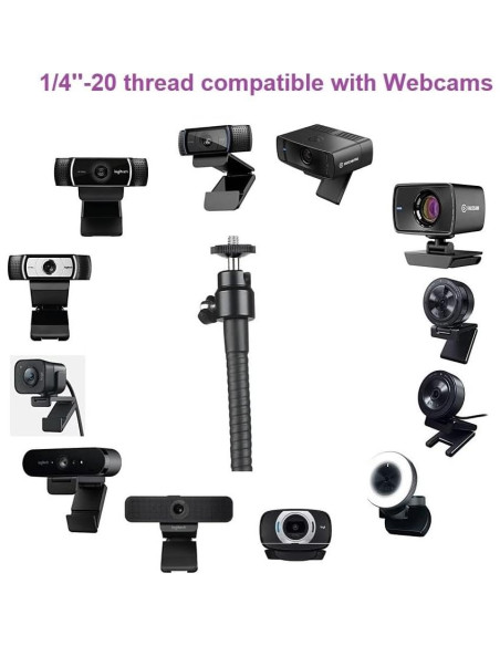 Soporte de Webcam Acetaken 24" Ajustable con Gancho para Auriculares Soporte de Webcam Acetaken 24" Ajustable con Gancho para Auriculares