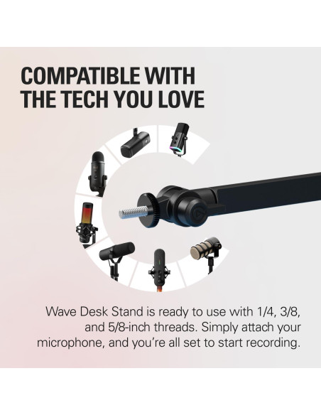 Soporte de Escritorio Elgato Wave - Brazo Ajustable para Micrófonos Soporte de Escritorio Elgato Wave - Brazo Ajustable para Micrófonos