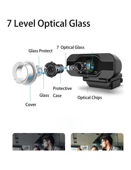 Cámara Web 2K QHD Jinpei JW-05B con Trípode y Micrófono Cámara Web 2K QHD Jinpei JW-05B con Trípode y Micrófono