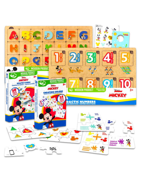 Juguetes Educativos Mickey Mouse - Rompecabezas y Tarjetas Juguetes Educativos Mickey Mouse - Rompecabezas y Tarjetas