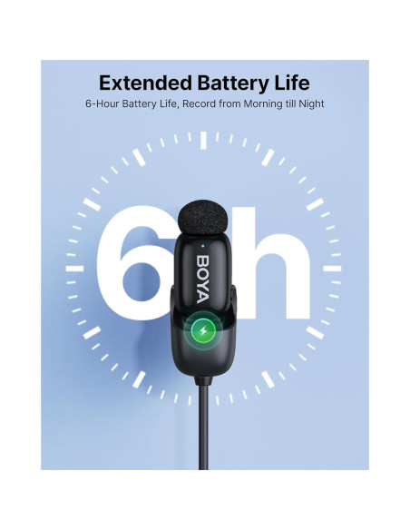 Micrófono Lavalier Inalámbrico BOYA MINI-23 USB-C 100m 6H Micrófono Lavalier Inalámbrico BOYA MINI-23 USB-C 100m 6H