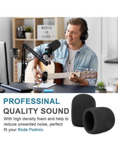 Pantalla contra viento 2Pack para micrófono Rode Podmic