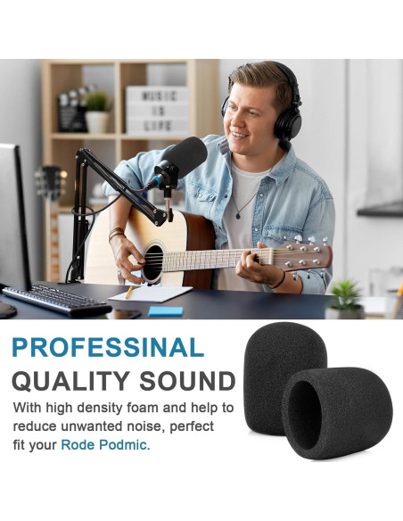 Pantalla contra viento 2Pack para micrófono Rode Podmic Pantalla contra viento 2Pack para micrófono Rode Podmic