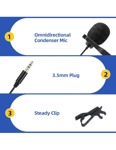 Paquete de 2 Micrófonos Lavalier CaTeFo LM2 para DJI y Rode