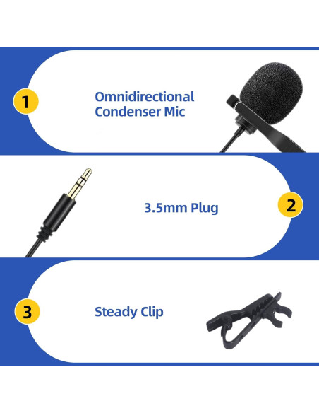 Paquete de 2 Micrófonos Lavalier CaTeFo LM2 para DJI y Rode Paquete de 2 Micrófonos Lavalier CaTeFo LM2 para DJI y Rode