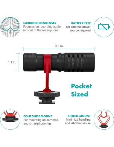 Kit de Vlogging Movo para Smartphone con Micrófono y Mango