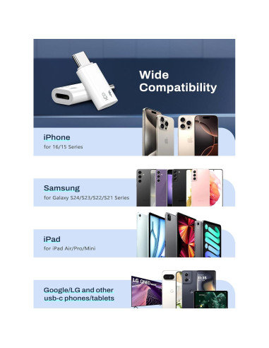 Adaptador de Micrófono USB C a Lightning TiMOVO - Paquete de 2