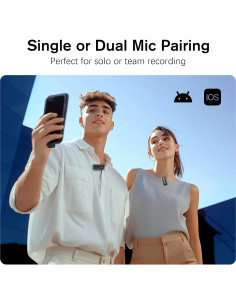 Micrófono Lavalier Inalámbrico Rythflo LM03 con 2 TX y 2 RX 2