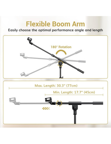 Soporte de Micrófono TONOR T35 con Brazo Ajustable y Soporte para Tableta