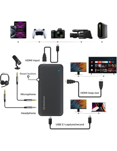 Tarjeta de Captura NearStream NS-CCD30 4K 60FPS HDR10 USB-C