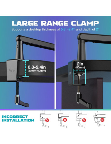 Micrófono Gaming FIFINE AM8+BM88 con Soporte de Brazo Ajustable