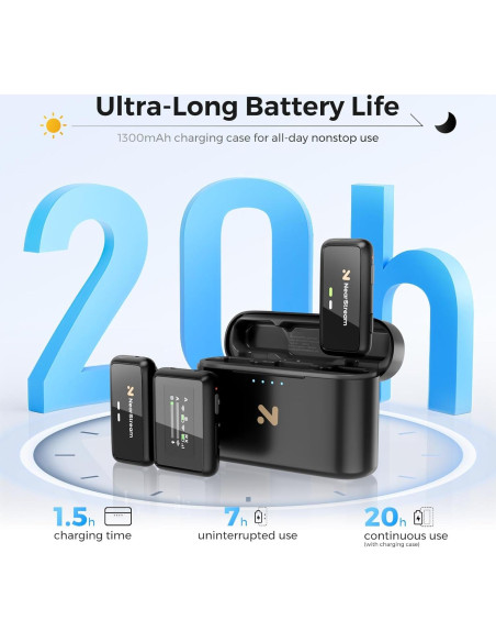 Micrófono Lavalier Inalámbrico NearStream AWM20T 20H Batería Micrófono Lavalier Inalámbrico NearStream AWM20T 20H Batería