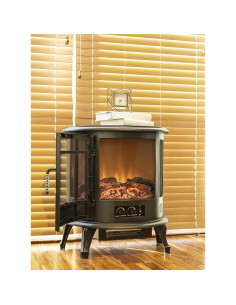 Estufa Eléctrica e-Flame Regal 1500W Efecto Leña Negro 2