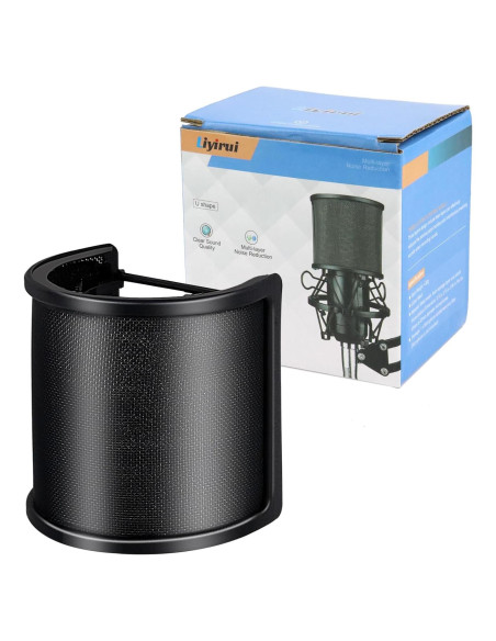 Filtro Pop en U Liyirui para Micrófonos 35-50mm - Negro Filtro Pop en U Liyirui para Micrófonos 35-50mm - Negro
