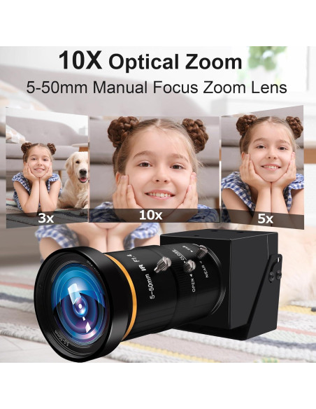 Cámara USB HDMI 4K MMlove 30FPS 10X Zoom 5-50mm Manual Cámara USB HDMI 4K MMlove 30FPS 10X Zoom 5-50mm Manual