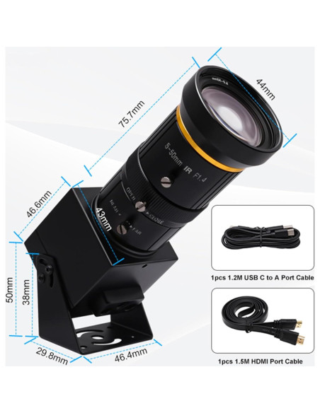 Cámara USB HDMI 4K MMlove 30FPS 10X Zoom 5-50mm Manual Cámara USB HDMI 4K MMlove 30FPS 10X Zoom 5-50mm Manual