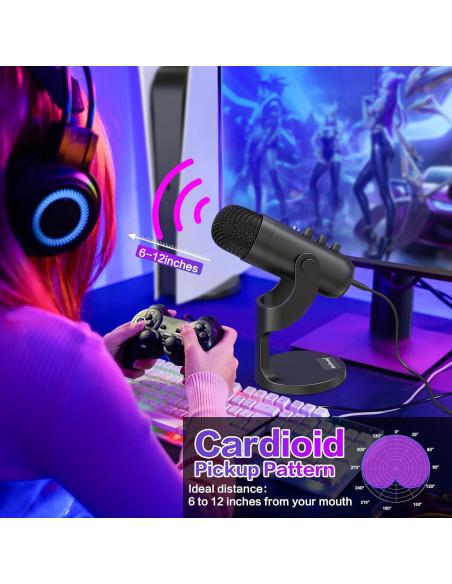 Micrófono USB Gaming ZealSound K66 con Funda Peluda Micrófono USB Gaming ZealSound K66 con Funda Peluda