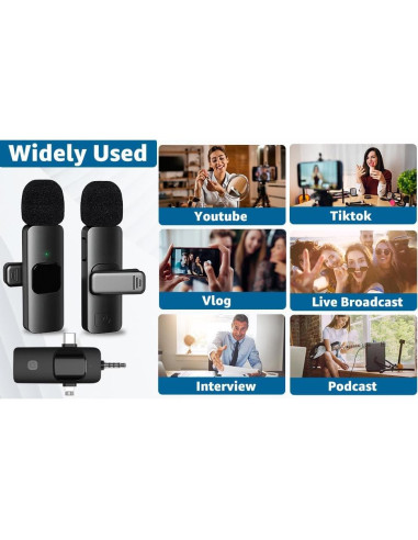 Micrófono Inalámbrico Lavalier JAPOO 3 en 1 USB-C para iPhone