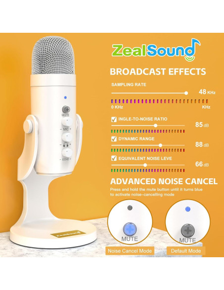 Micrófono USB Gaming ZealSound K66 con Cubierta de Piel Micrófono USB Gaming ZealSound K66 con Cubierta de Piel