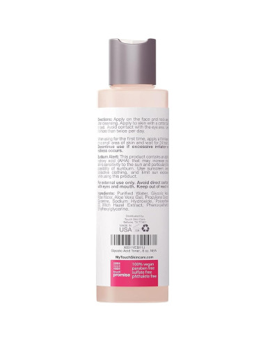 Tónico Exfoliante AHA Touch Skin Care 170 g - Ácido Glicólico 7%