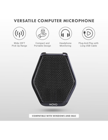 Micrófono USB Movo MC1000 para Conferencias 6.1m 180