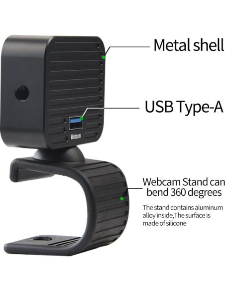 Cámara Web MOKOSE 4K HD USB con Micrófono y Soporte Cámara Web MOKOSE 4K HD USB con Micrófono y Soporte