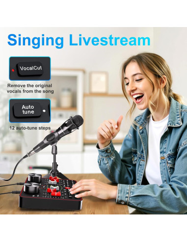 Paquete de Micrófono para Podcast G1 con Mezclador de Sonido