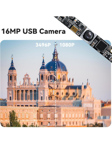 Cámara Web USB 16MP Hotpet con Autofoco y Micrófono Integrado