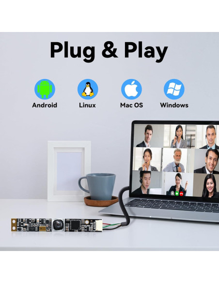 Cámara Web USB 16MP Hotpet con Autofoco y Micrófono Integrado Cámara Web USB 16MP Hotpet con Autofoco y Micrófono Integrado