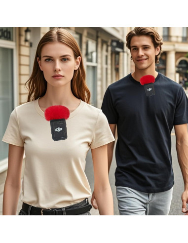 Pantallas de Micrófono de Pelaje Rojo DJI MIC 2 / OSMO POCKET 3 - Paquete de 2