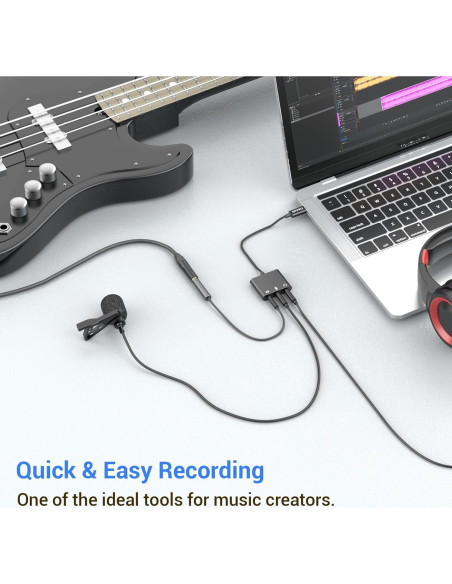 Adaptador Cubilux USB C a 3.5mm para Grabación y Monitoreo Adaptador Cubilux USB C a 3.5mm para Grabación y Monitoreo