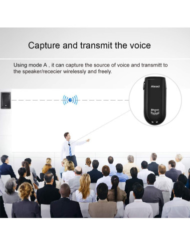 Micrófono Bluetooth Alead Nolan MIC2, Largo Alcance, 6h Batería