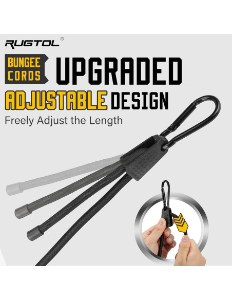 Cuerdas Bungee Ajustables Rugtol 4 Pcs 101.6 cm Alta Resistencia Cuerdas Bungee Ajustables Rugtol 4 Pcs 101.6 cm Alta Resistencia