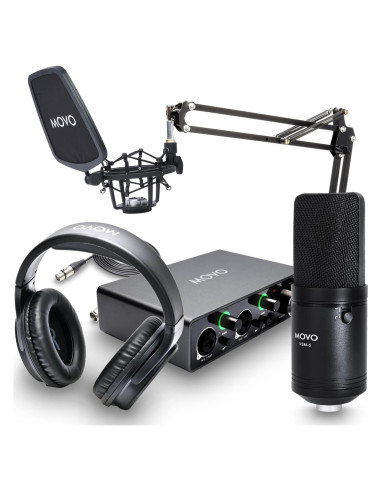 Kit de Micrófono de Condensador Movo VSM-5 con Interfaz MDX-1