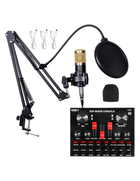Kit de Podcast Profesional ALSO GO con Micrófono BM-800 y V8S Kit de Podcast Profesional ALSO GO con Micrófono BM-800 y V8S