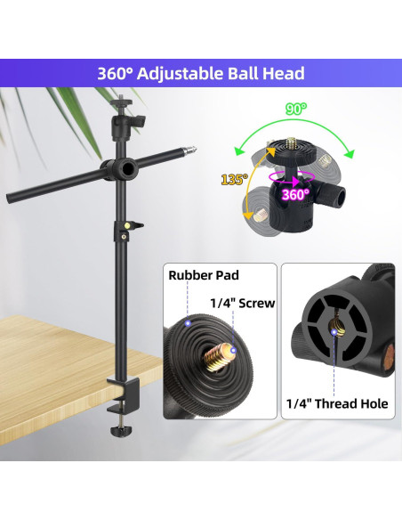 Soporte de Cámara de Escritorio JINSUI Ajustable 360 Soporte de Cámara de Escritorio JINSUI Ajustable 360