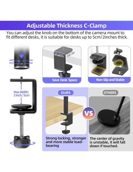 Soporte de Cámara de Escritorio JINSUI Ajustable 360 Soporte de Cámara de Escritorio JINSUI Ajustable 360