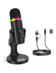 Micrófono USB ZealSound K66 Pro con Paravientos Peludo 2