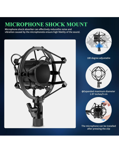 Kit Micrófono Condensador GUHUS BM800 USB con Soporte y Filtro