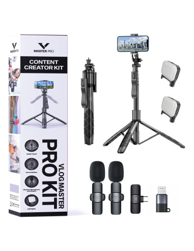 Kit de Vlogging V Master Pro para iPhone y Android con Trípode