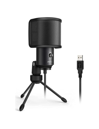 Micrófono USB FIFINE K669B+U1 de Condensador con Filtro Antipop