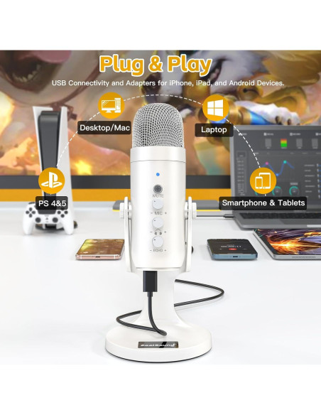 Micrófono USB Gaming ZealSound K66 con Cubierta de Piel Micrófono USB Gaming ZealSound K66 con Cubierta de Piel