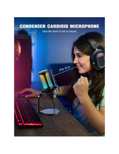 Micrófono Gaming FIFINE A8 + Auriculares Estudio H8 50mm