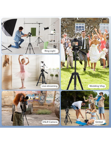 Kit de Vlogging Kalofaye con Trípode, Luz LED y Micrófono Kit de Vlogging Kalofaye con Trípode, Luz LED y Micrófono