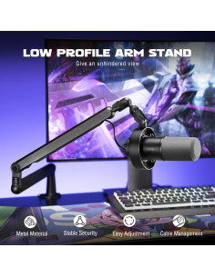 Micrófono Dinámico FIFINE K688+BM88 con Soporte de Brazo Metal 2