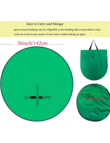 Fondo Pantalla Verde Plegable YUOCU 142 cm para Streaming